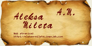 Aleksa Mileta vizit kartica